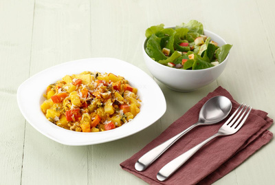 Produktfoto zu 8546 Rezept Kürbis-Kartoffelpf