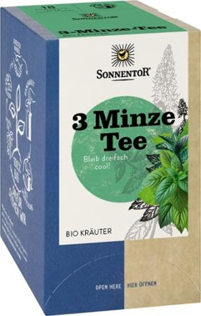 Produktfoto zu 3 Minze Tee, Teebeutel