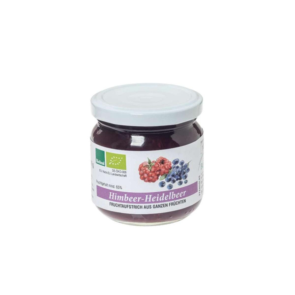 Produktfoto zu Fruchtaufstrich Himbeer-Heidelbeer, 210 g
