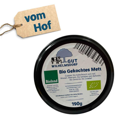 Produktfoto zu Wilhelmsdorfer Gekochtes Mett vom Kalb im Glas, 190g