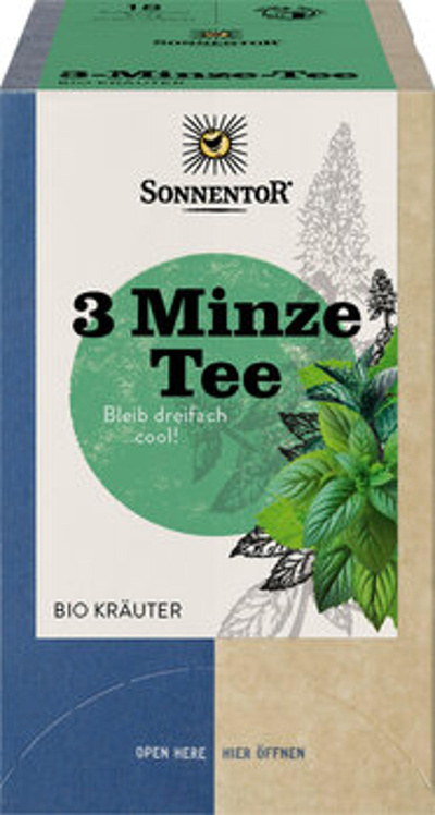 Produktfoto zu 3 Minze Tee, Teebeutel