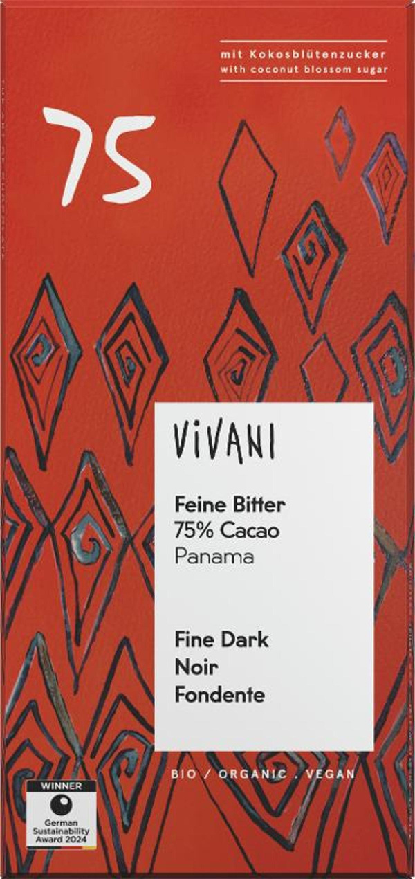 Produktfoto zu Feine Bitterschokolade 75% Cacao