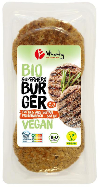 Produktfoto zu Wheaty Veganer Superhero Burger, 2 Stk