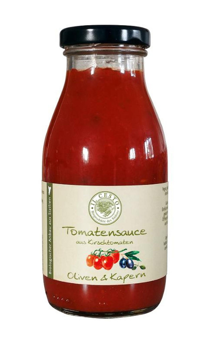 Produktfoto zu Tomatensauce mit Oliven und Ka