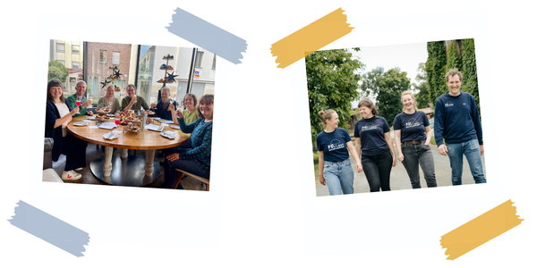 KI generiert: Das erste Bild zeigt einen Traktor, der auf einem großen Haufen Grassilage fährt, neben einem Gebäude. Das zweite Bild zeigt zwei Kühe, die auf einer grünen Wiese stehen, mit Bäumen im Hintergrund.