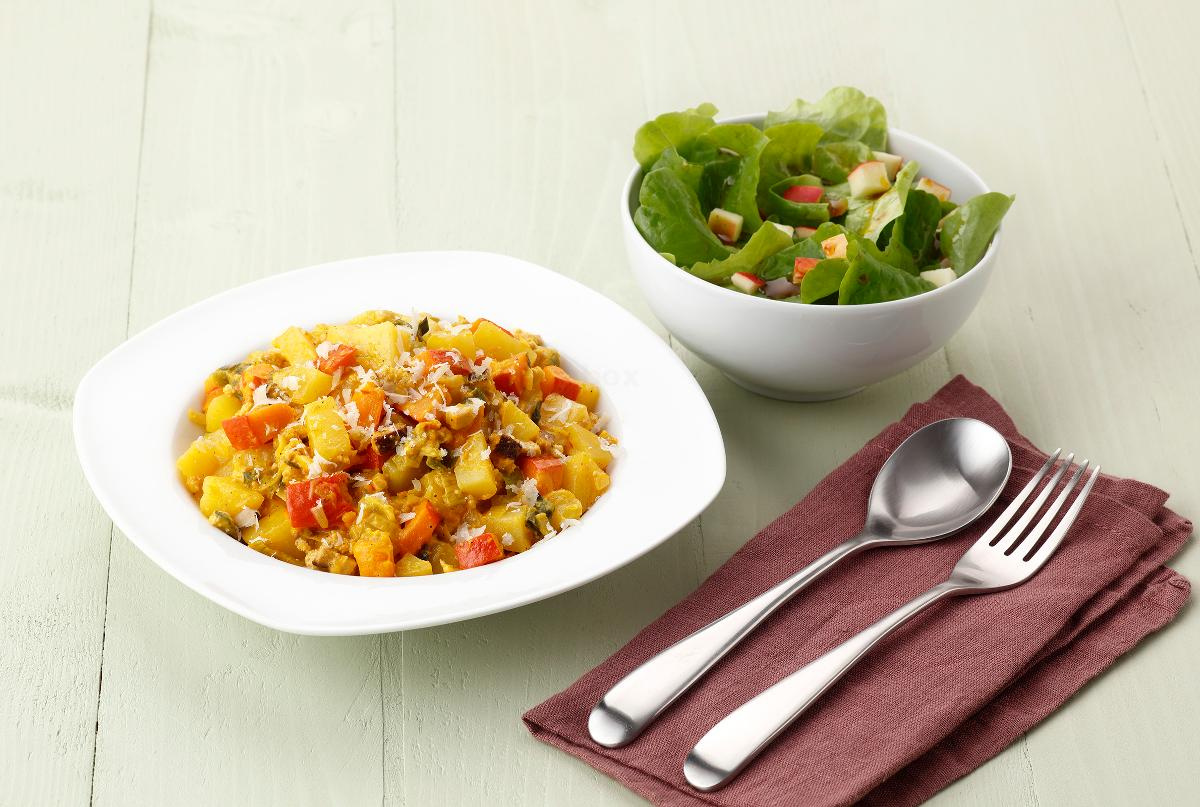 Herbstliche Kürbis-Kartoffel-Pfanne