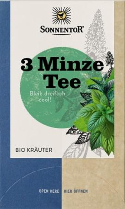 Produktfoto zu 3 Minze Tee, Teebeutel