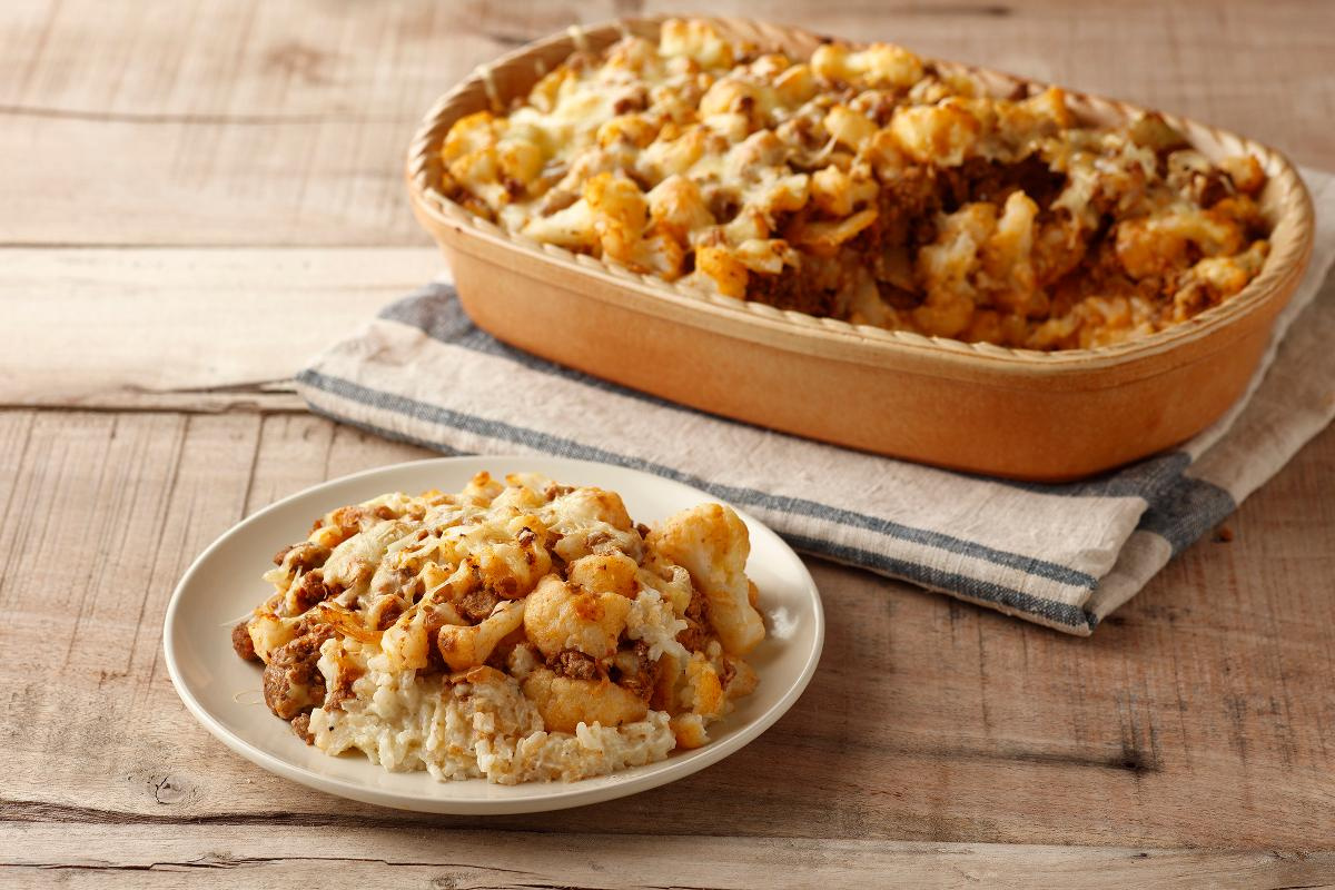 Blumenkohl-Reis-Auflauf mit Hack