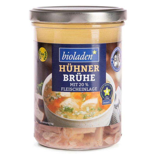 Produktfoto zu Hühnerbrühe mit Einlage, bioladen