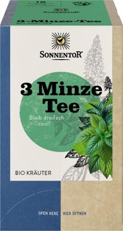 Produktfoto zu 3 Minze Tee, Teebeutel