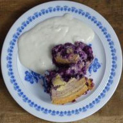 Produktfoto zu Heidelbeer-Auflauf mit Vanillesauce