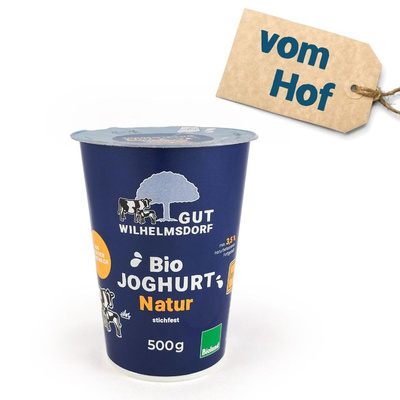 Produktfoto zu Bioland Joghurt Natur, 500g Becher, vom Hof