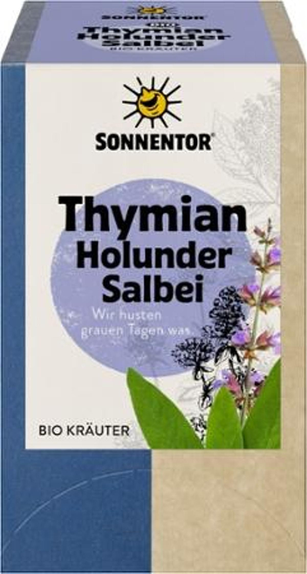 Produktfoto zu Thymian Holunder Salbei Tee im Teebeutel