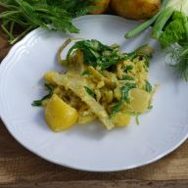 Produktfoto zu Geschmorter Zitronenfenchel mit Kartoffeln