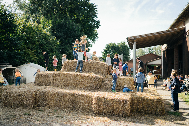 Strohburg auf einem Hoffest in Wilhelmsdorf