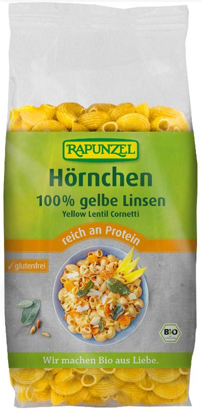 Produktfoto zu gelbe Linsen Hörnchen-Nudeln
