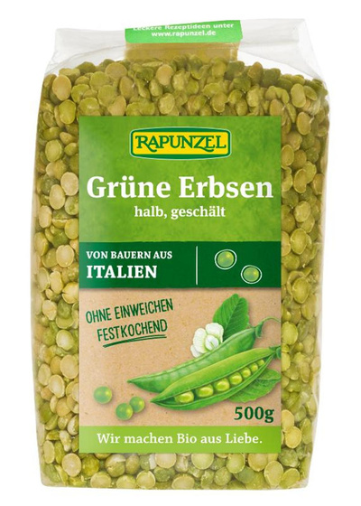 Produktfoto zu Erbsen grün, halb geschält