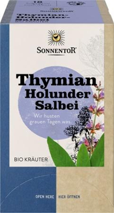 Produktfoto zu Thymian Holunder Salbei Tee im Teebeutel
