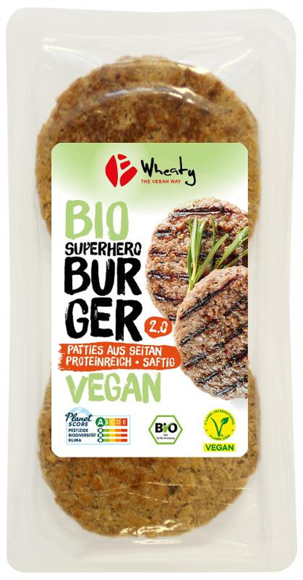 Produktfoto zu Wheaty Veganer Superhero Burger, 2 Stk