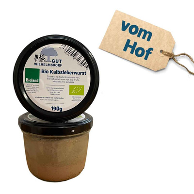 Produktfoto zu Kalbsfleischleberwurst, 190 g im Glas, vom Hof