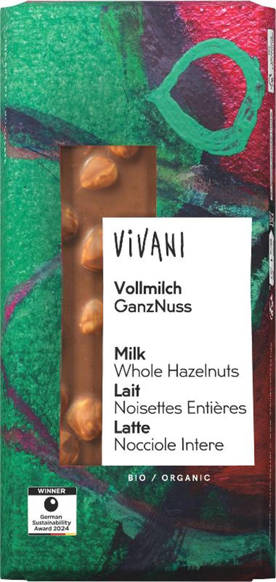 Produktfoto zu Schokolade Vollmilch ganze Nuss