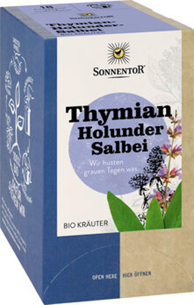 Produktfoto zu Thymian Holunder Salbei Tee im Teebeutel