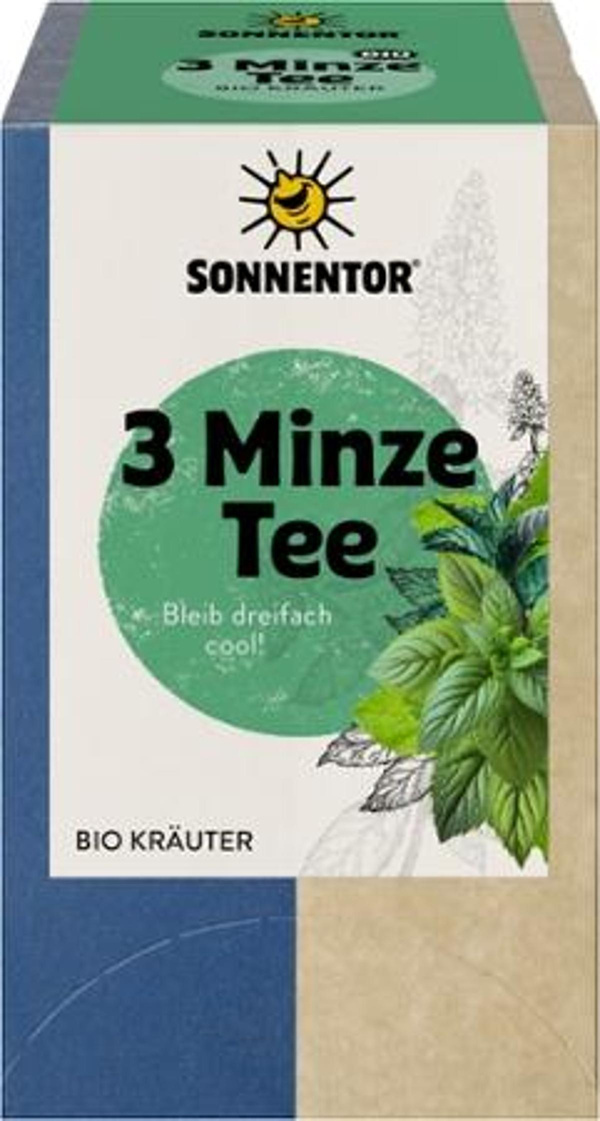 Produktfoto zu 3 Minze Tee, Teebeutel