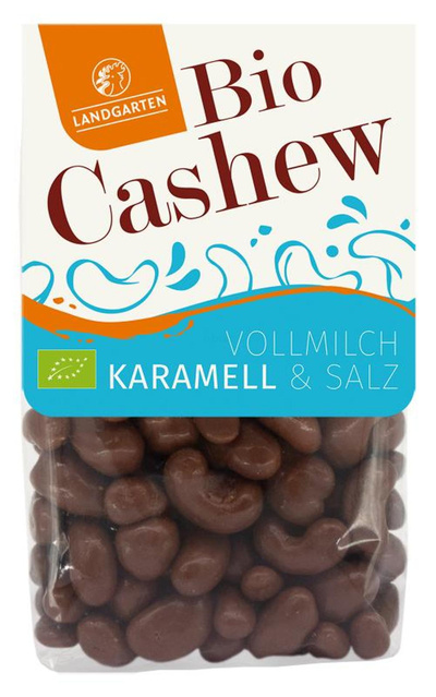 Produktfoto zu Cashews geröstet in Vollmilchschokolade mit Salzkaramell