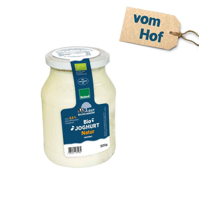 Produktfoto zu Bioland Joghurt Natur, 500g Glas, vom Hof