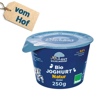 Produktfoto zu Bioland Joghurt Natur, 250g Becher, vom Hof