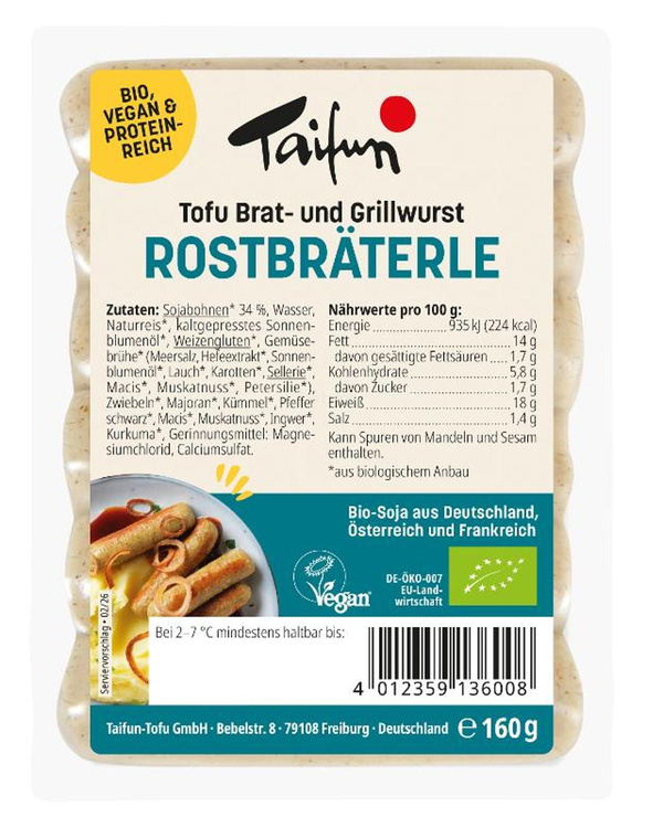 Produktfoto zu Tofu Rostbräterle Taifun